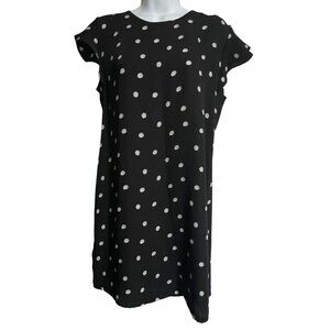 Nicole Miller Shift Dress Size 6  Polyester Sheer Black & White Polka Dot